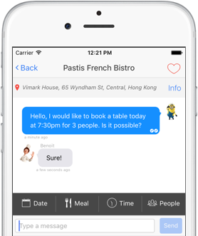 BistroChat chat feature